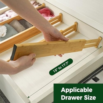 Utoplike Bamboo Drawer Dividers for Home and Office Organization