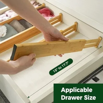 Utoplike Bamboo Drawer Dividers for Home and Office Organization