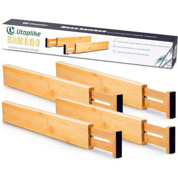 Utoplike Bamboo Drawer Dividers for Home and Office Organization