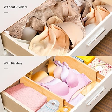 Utoplike Bamboo Drawer Dividers for Home and Office Organization