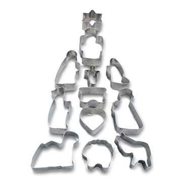 Nativity Story Set of 12 Stainless Steel Cookie Cutter Set