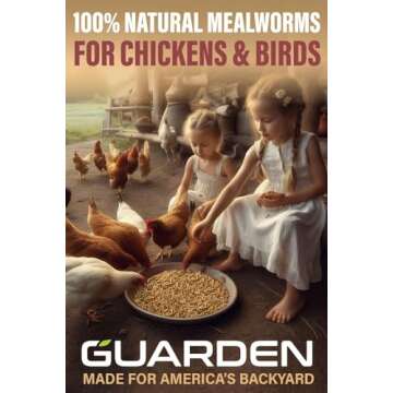 Dried Mealworms for Chickens, Mealworms for Wild Birds and Chicken Feed, High Protein Chicken Treats for Laying Hens, Hamsters, Great for Reptiles, Frogs, Birds, Tropical Fish, Hamsters, Hedgehogs