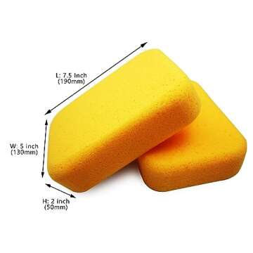 Tile Tools Stainless Steel Square Notch Trowel Set Plus Rubber Grout Float and Grout Sponge for Tiling Installation Grouting