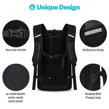 Gonex 35L Waterproof Backpack Floating Dry Bag Heavy Duty Travel Roll Top Bag with Ergonomics Design Padded Back Panel with Phone Case & Laptop Sleeve