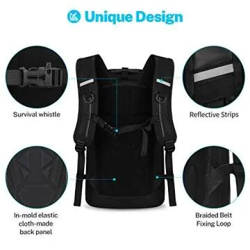 Gonex 35L Waterproof Backpack Floating Dry Bag Heavy Duty Travel Roll Top Bag with Ergonomics Design Padded Back Panel with Phone Case & Laptop Sleeve