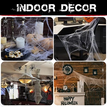 900 sqft Spider Webs Halloween Decorations with Spiders