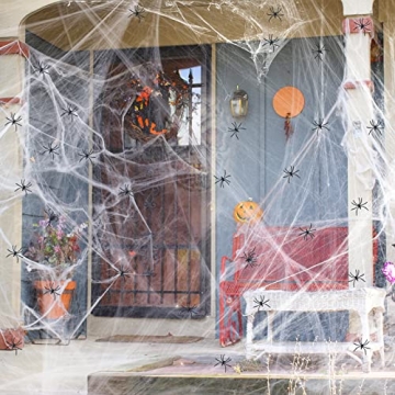 900 sqft Spider Webs Halloween Decorations with Spiders