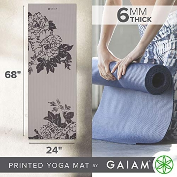 Gaiam Premium Print Yoga Mat Extra Thick Non Slip