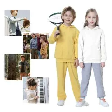 Kid Nation Kids' Soft Brushed Fleece Casual Basic Pullover Hooded Sweatshirt Hoodie for Boys or Girls XS White