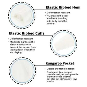 Kid Nation Kids' Soft Brushed Fleece Casual Basic Pullover Hooded Sweatshirt Hoodie for Boys or Girls XS White