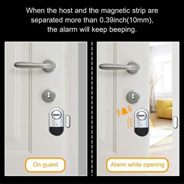 Noopel Door Window Alarm 120DB Pack for Home Security