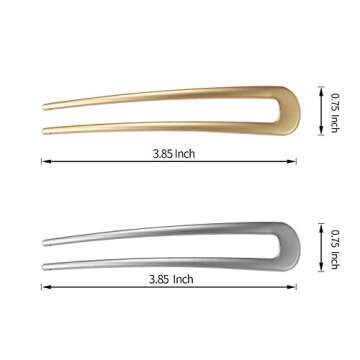 U-Shaped Hair Pins Metal Vintage Hair Sticks French Hair Pin Hairstyle Chignon for Women Girls,4PCS ...