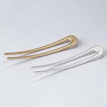U-Shaped Hair Pins Metal Vintage Hair Sticks French Hair Pin Hairstyle Chignon for Women Girls,4PCS (Multiple)-Style 5
