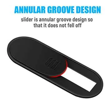 Camera Cover Slide, 0.028 Inch Ultra-Thin Phone Camera Cover, Computer Camera Cover Slide for MacBook, iMac, Laptop Desktop, Pc, iPad, iPhone, Smartphone Protect Visual Privacy Security (Black-3 Pack)