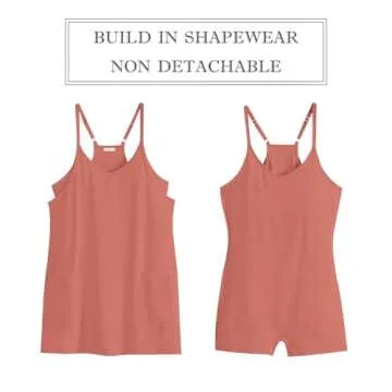 ANRABESS Women Summer Mini Romper Dress Workout Tennis Active Sports Athletic Outfits Built in Shorts Trendy Vacation Rust X-Smal