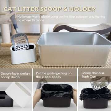 Vitisyao Cat Litter Scoop & Holder for Easy Cleanup