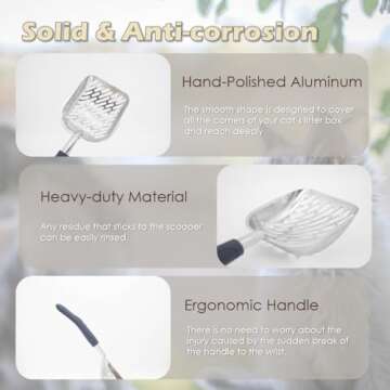 Vitisyao Cat Litter Scoop & Holder for Easy Cleanup