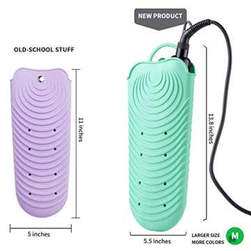 ZAXOP Silicone Heat Resistant Holder Mat Pouch for Flat Iron,Curling Iron,Hot Hair Tools (mintgreen)