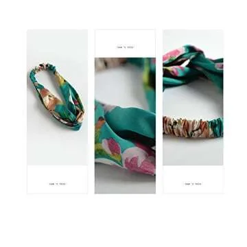 Model Worker 6 Pcs Boho Floral Silk Satin Headbands