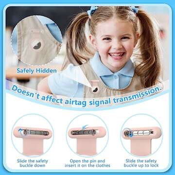 Hidden Airtag Holder for Kids, for Apple Air Tags-4 Pack GPS Tracker Case,Silicone Hidden Airtag Holder with PIn for Children, Elderly, Backpack,Luggage.