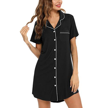 Comfortable Samring Nightshirt - Stylish Sleepwear for Women in Black XL
