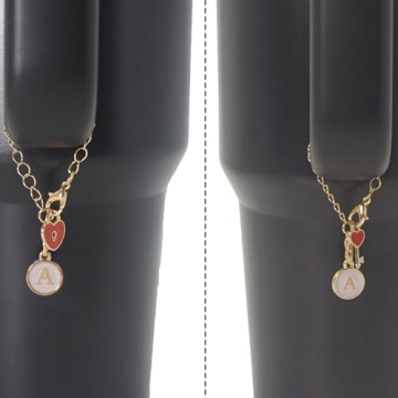 Personalized Heart Shape Letter Charms for Stanley Cup