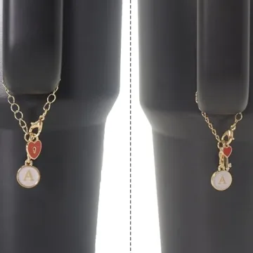 Personalized Heart Shape Letter Charms for Stanley Cup