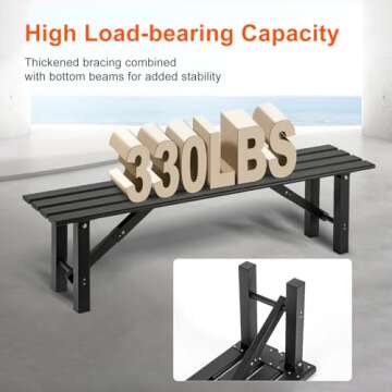 TECSPACE 59" Aluminum Folding Bench Seat for Outdoor Seating