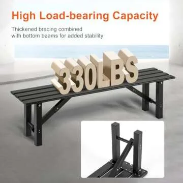 TECSPACE 59" Aluminum Folding Bench Seat for Outdoor Seating
