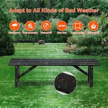 TECSPACE 59" Aluminum Folding Bench Seat for Outdoor Seating