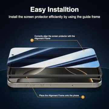 NEW'C 3x Screen Protector for iPhone 16 Pro Max (6.9 inches)+ 3x Camera Lens Protector, Sensor Protection, Case Friendly Tempered Glass Film, Ultra Resistant, Easy installation tool include