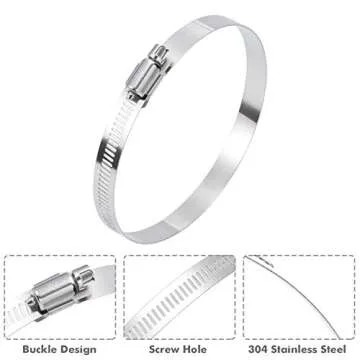 Durable 12Pcs Hose Clamps Set - 304 Stainless Steel Quality