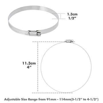 Durable 12Pcs Hose Clamps Set - 304 Stainless Steel Quality