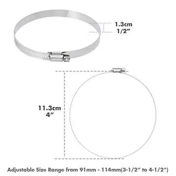 Durable 12Pcs Hose Clamps Set - 304 Stainless Steel Quality