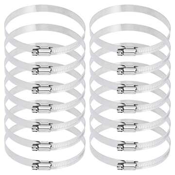Durable 12Pcs Hose Clamps Set - 304 Stainless Steel Quality