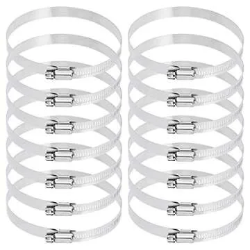Durable 12Pcs Hose Clamps Set - 304 Stainless Steel Quality