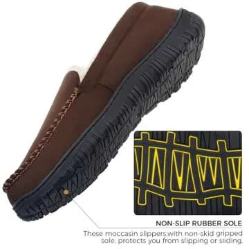 Men's Moccasins Cozy Slippers with Memory Foam Construction