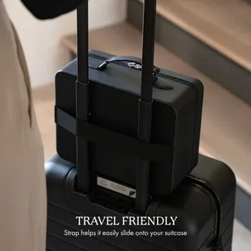 Vanity Planet Baia Black Makeup Bag with LED Mirror