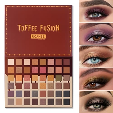 UCANBE Toffee Fusion Nude Eyeshadow Palette, 48 Neutral Shades Naked Eye Shadow Makeup Pallet, High ...