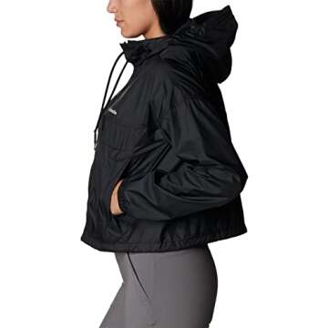 Columbia Women's Flash Challenger Cropped Windbreaker, Black, X-Small