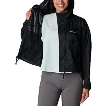 Columbia Women's Flash Challenger Cropped Windbreaker, Black, X-Small