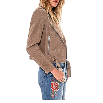 Buy Chic Cropped Suede Motorcycle Jackets by [BLANKNYC]
