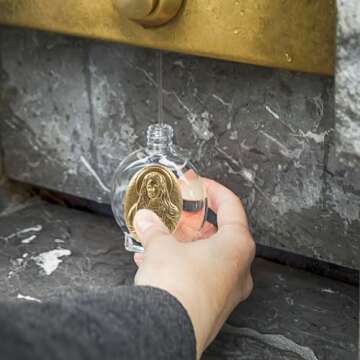 ABOOFAN 8pcs Glass Holy Water Bottles Empty Refillable Holy Water Container Holder for Easter Halloween Catholic Christian Baptism Party Prop