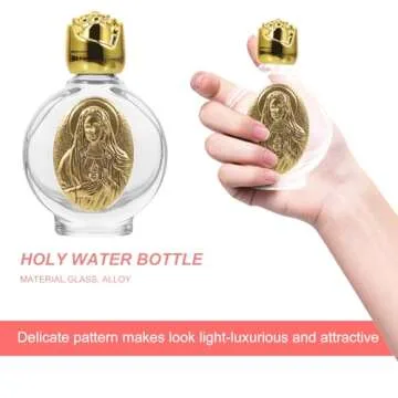 ABOOFAN 8pcs Glass Holy Water Bottles Empty Refillable Holy Water Container Holder for Easter Halloween Catholic Christian Baptism Party Prop