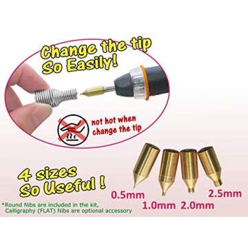 KINGTOOL Hot Foil Embossing Stamping Pen with 6 Rolls Hot Foil Papers, USB Powered (with 4 Nibs) (Yellow)