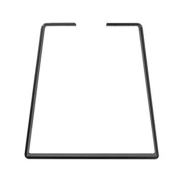 DIY Trapezoid Bell Flat Bar | Sold Individually | 100% USA Made from Recycled Steel Table Desk Bench Furniture (16" H x 26" W, 2.5" Wide Leg, 0.375" Thick Metal, Jet Black Satin Powder Coat Finish)