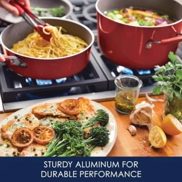 Rachael Ray Nonstick Cookware Set in Cranberry Red - 12 Piece