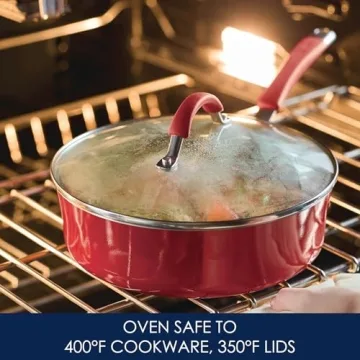 Rachael Ray Nonstick Cookware Set in Cranberry Red - 12 Piece