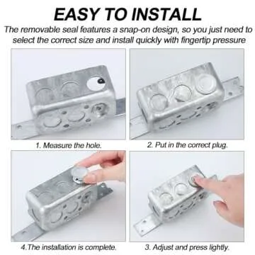 Yaocom 12 Pcs Knockout Seal Electrical Box Knockout Plugs Round Steel Removable Seal Various Sizes for Closure Unused Box Outlets, Compatible with Size of The Conduit Pipe(3/4 Inch)