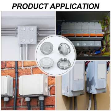 Yaocom 12 Pcs Knockout Seal Electrical Box Knockout Plugs Round Steel Removable Seal Various Sizes for Closure Unused Box Outlets, Compatible with Size of The Conduit Pipe(3/4 Inch)